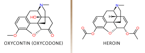 Similar chemical structures between and Heroin